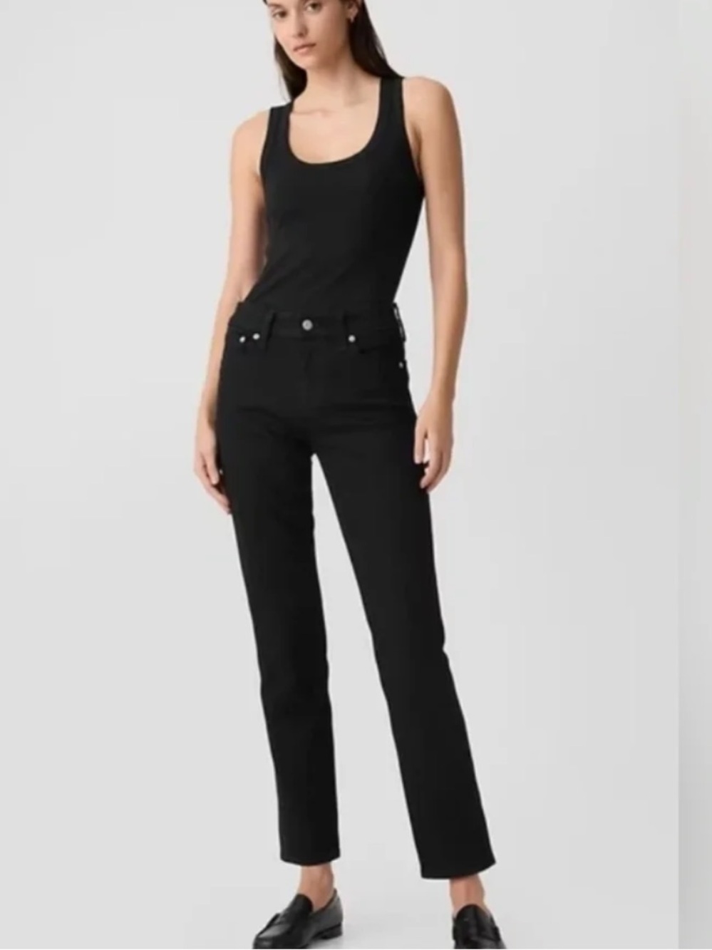 Gap Mid Rise Classic Straight Jeans Black Size 28/6